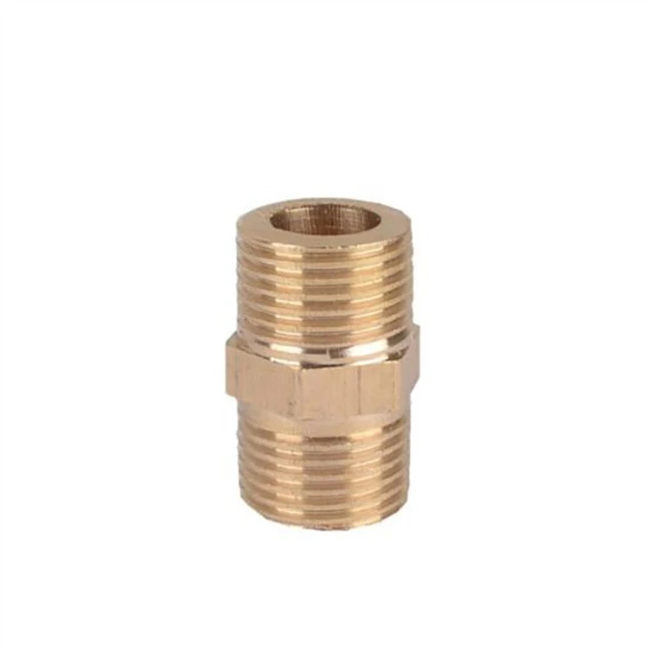 Brass double male hose connector-3